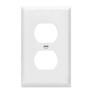 1-Gang Duplex Outlet Cover Plate White