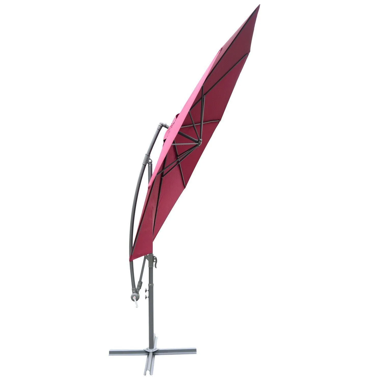 10' Hanging Patio Garden Umbrella - Wine Red