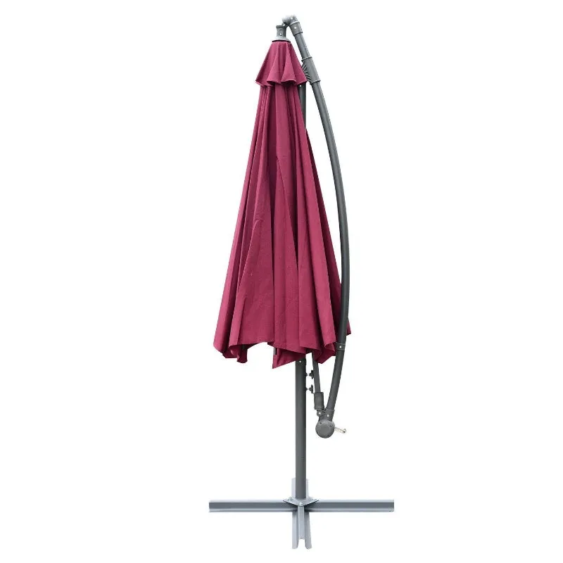 10' Hanging Patio Garden Umbrella - Wine Red