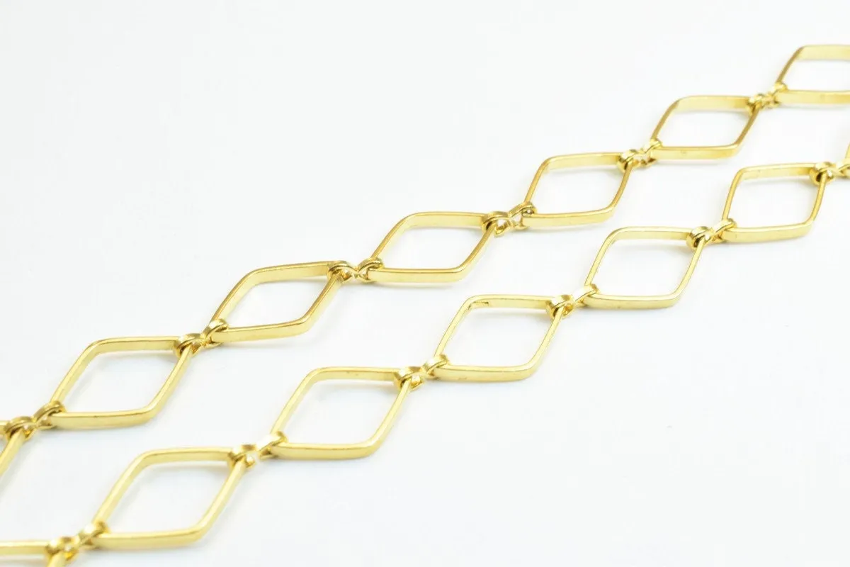 18K Gold Filled Look, EP Chain 20" Inches Long 7mm Width 1mm Thickness For Jewelry Making CG311