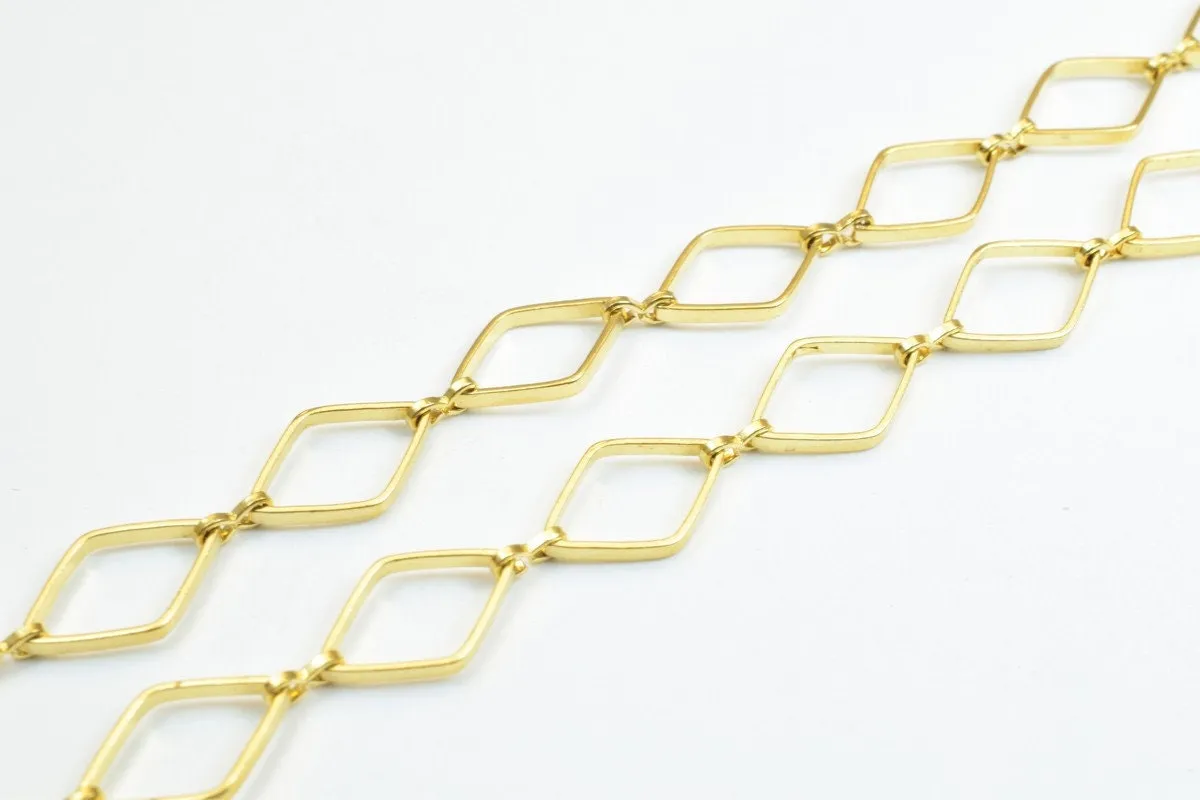 18K Gold Filled Look, EP Chain 20" Inches Long 7mm Width 1mm Thickness For Jewelry Making CG311