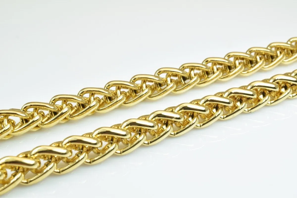 18k Gold Filled Look, EP wheat chain 22.5" inches/20.5" inches cg250/cg250a thickness 8mm