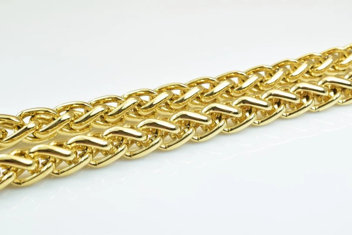 18k Gold Filled Look, EP wheat chain 22.5" inches/20.5" inches cg250/cg250a thickness 8mm