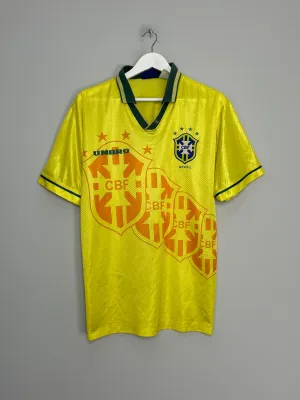 1994/96 BRAZIL HOME SHIRT (M) UMBRO