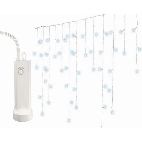 23 FT Cool White 192 LED Icicle 8 Function Twinkle Battery Operated