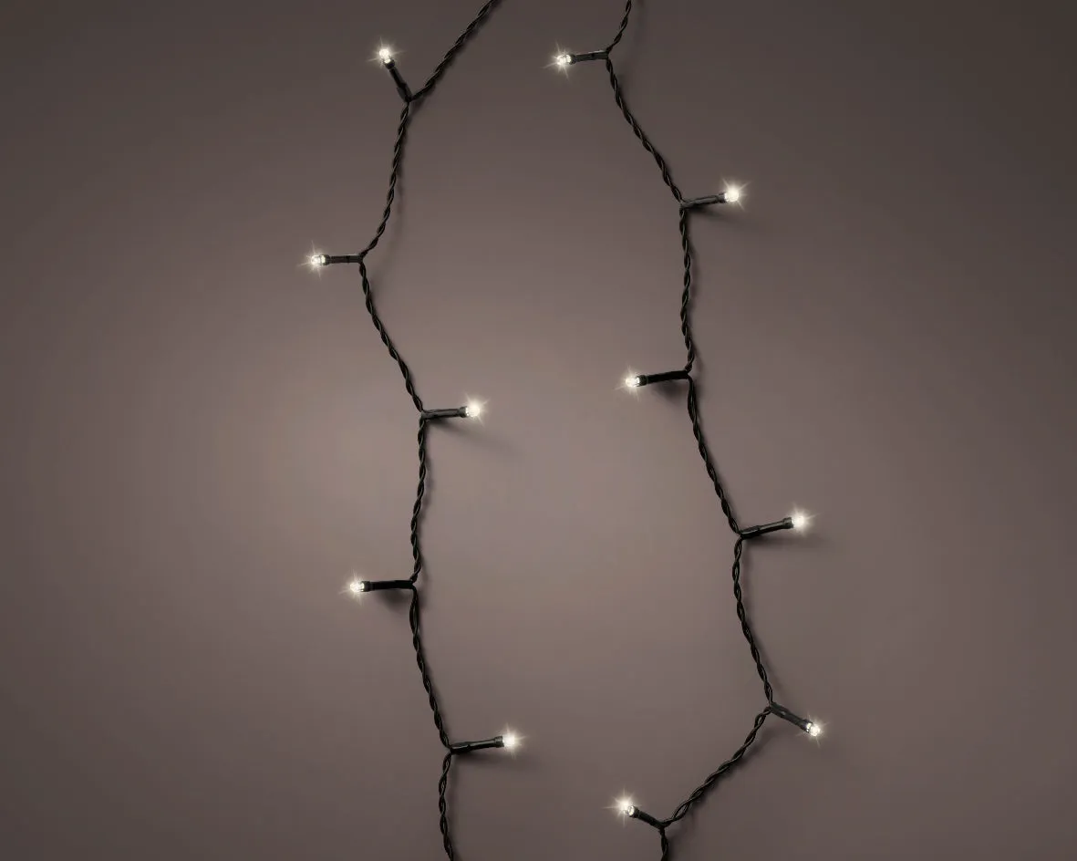 24 FT 96 LED Warm White Black Wire 8 Function Twinkle Battery Operated