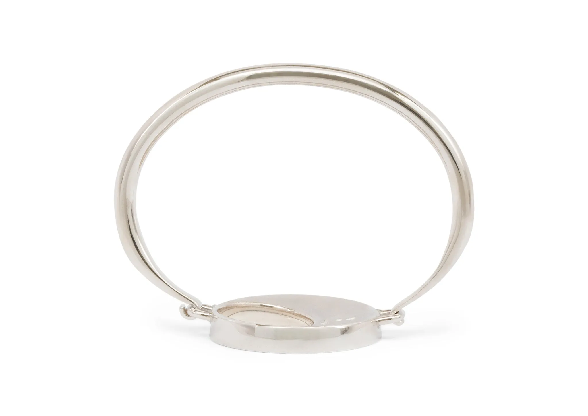 24ct Gold Leaf Crescent Moon Bangle, Sterling Silver