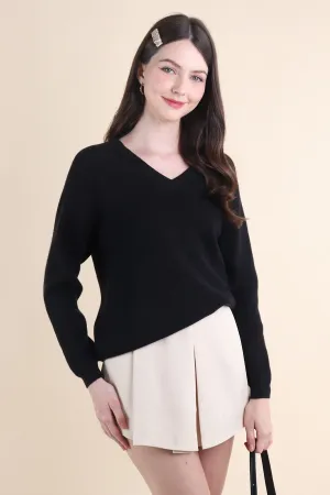 AUBREE KNIT PULLOVER IN BLACK