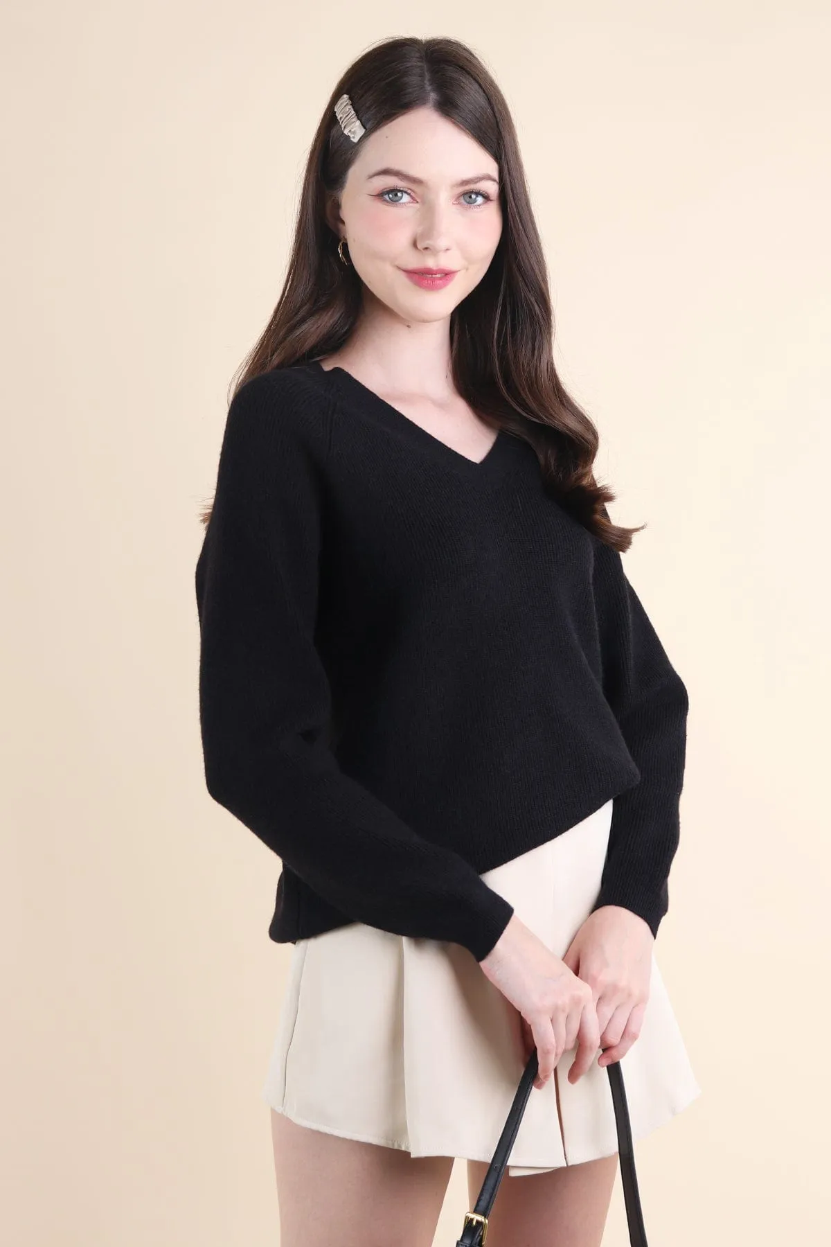 AUBREE KNIT PULLOVER IN BLACK