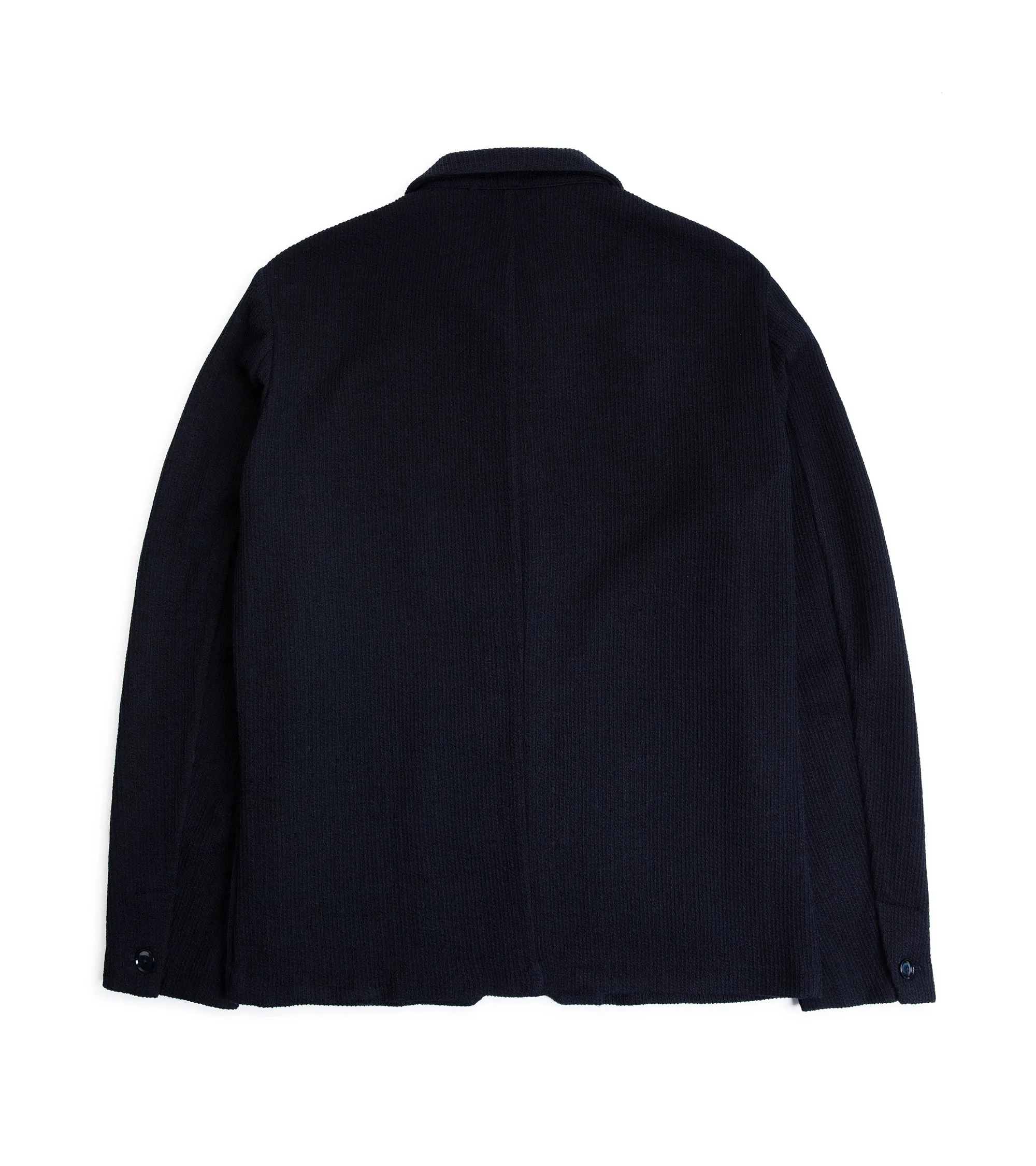 Barena Visal Sima Wool Mix Knit Overshirt: Navy