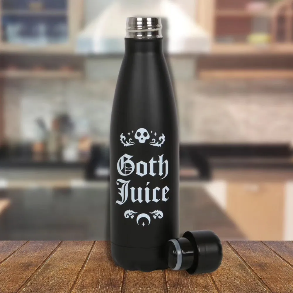 Black "Goth Juice" Reusable Metal Bottle