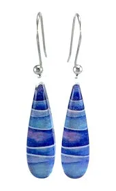 Blue Foiled Teardrop Earrings