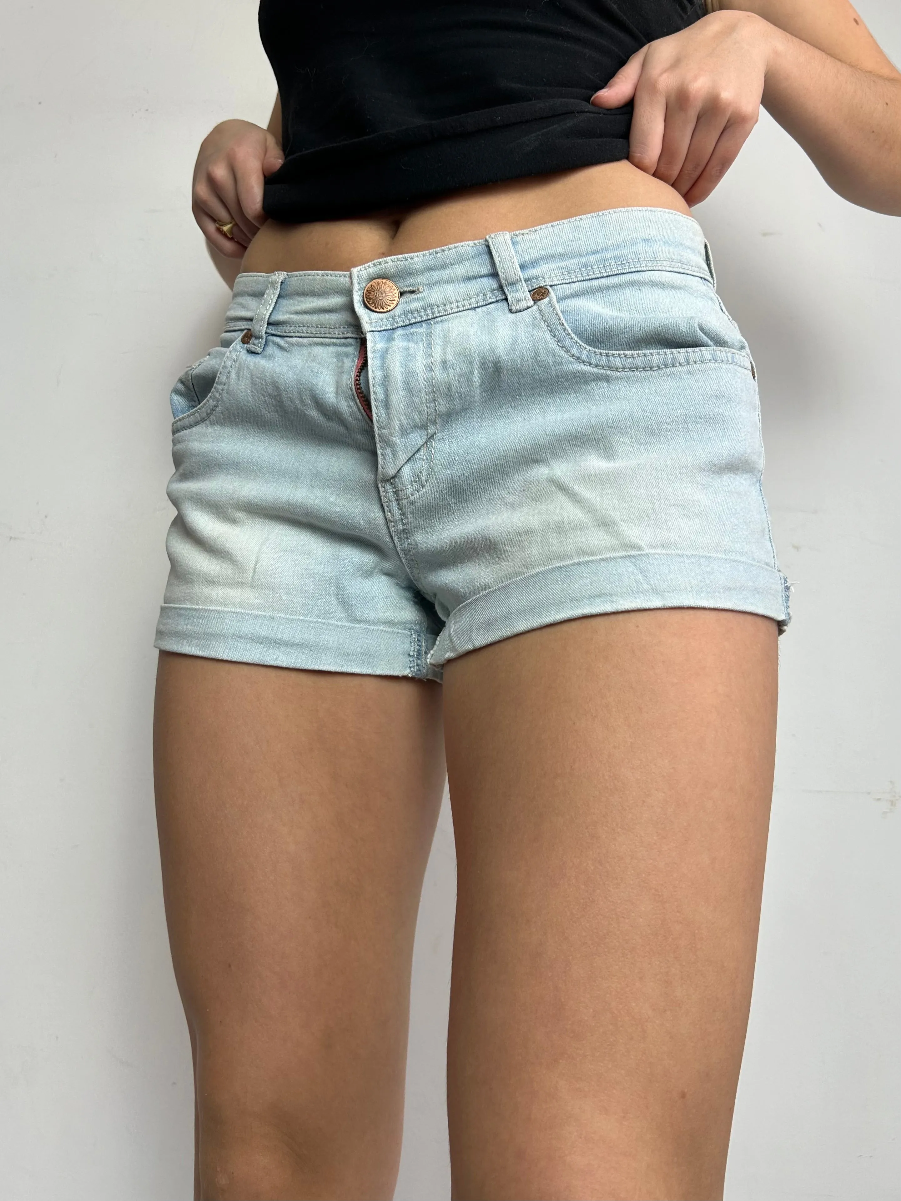 Blue low rise mini / micro short (S/M)