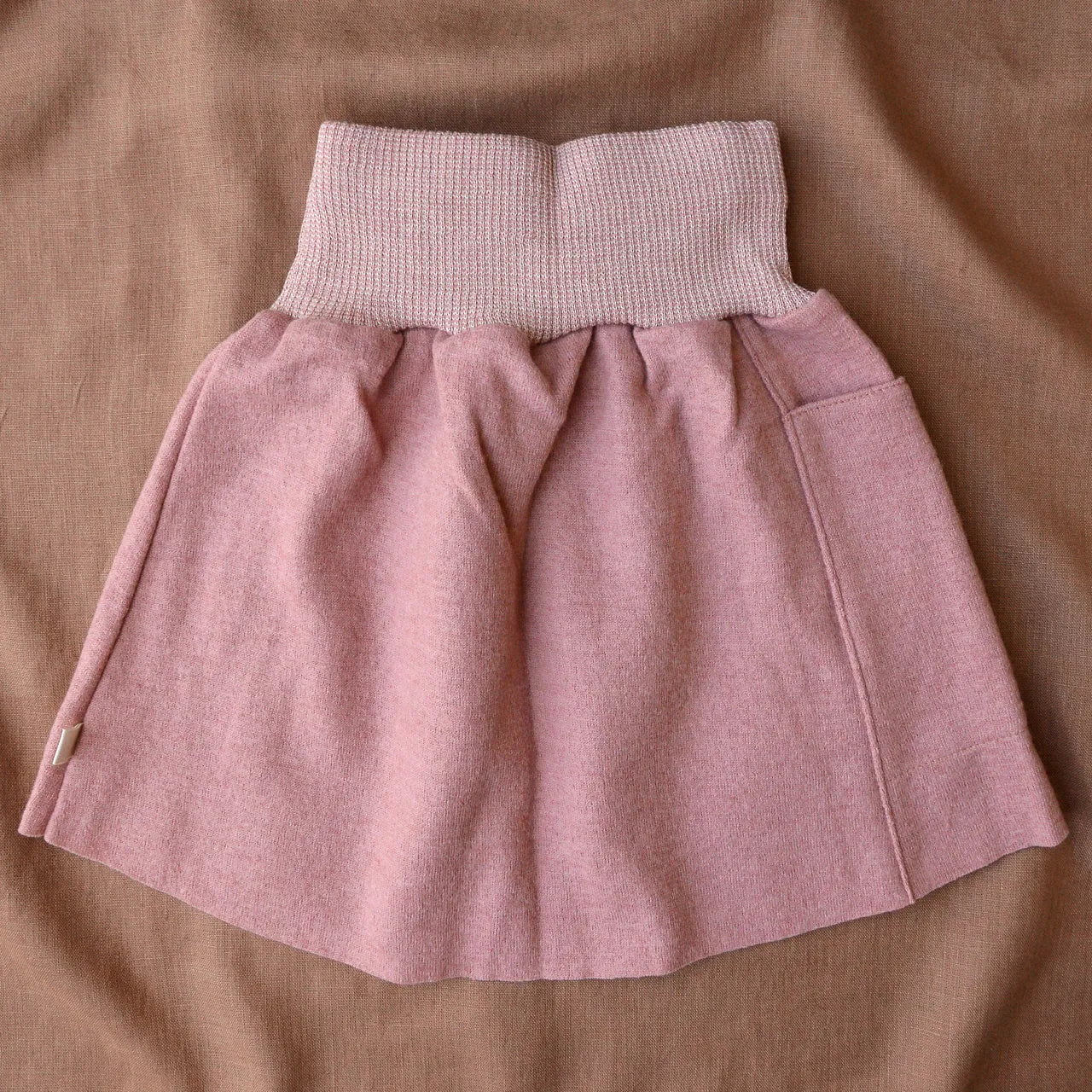 Boiled Wool Pocket Skirt - Rose (7-8y) *Last ones