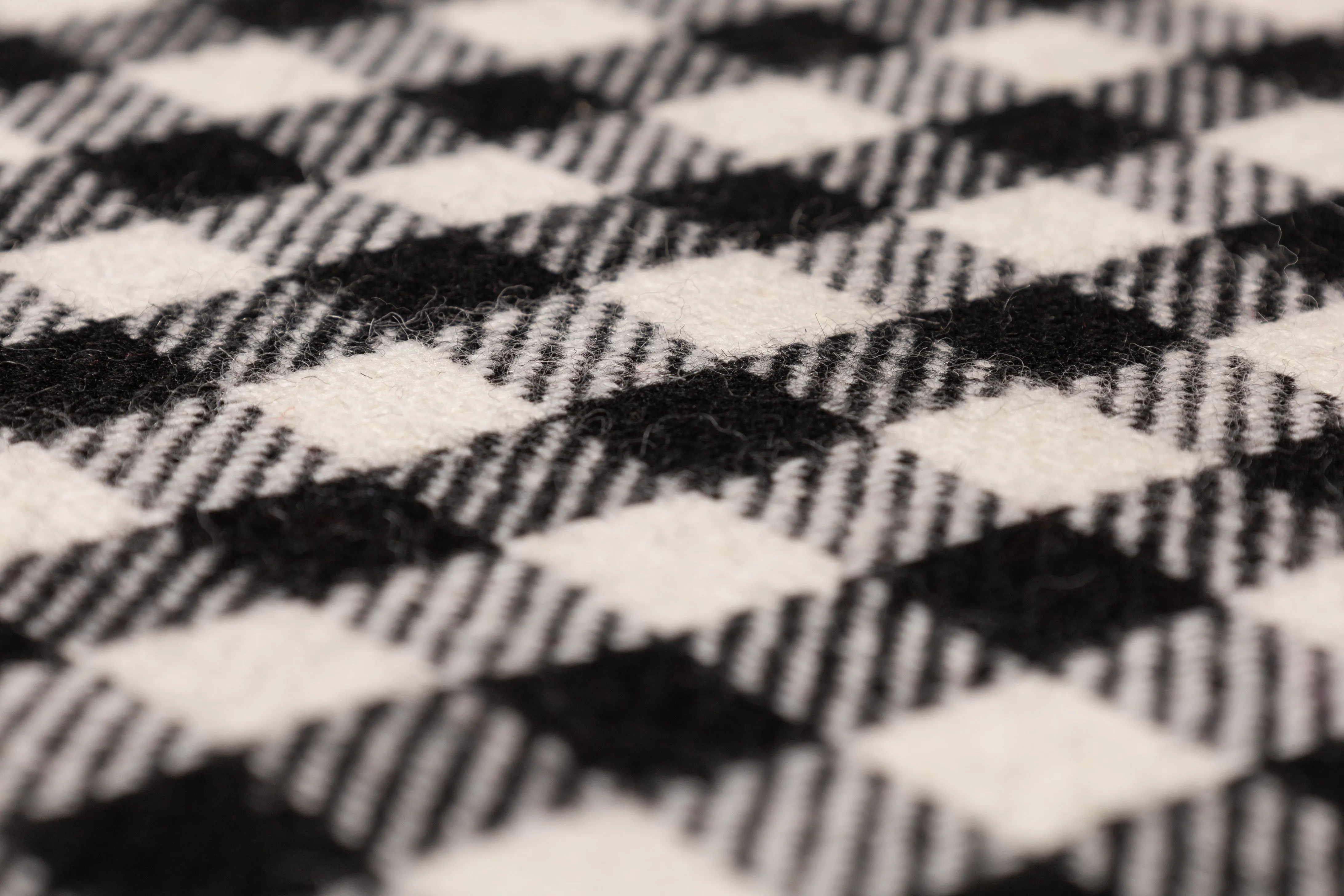 Checked Italian Wool Nylon Coating - Black / White