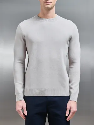 Chunky Knitted Sweatshirt in Stone