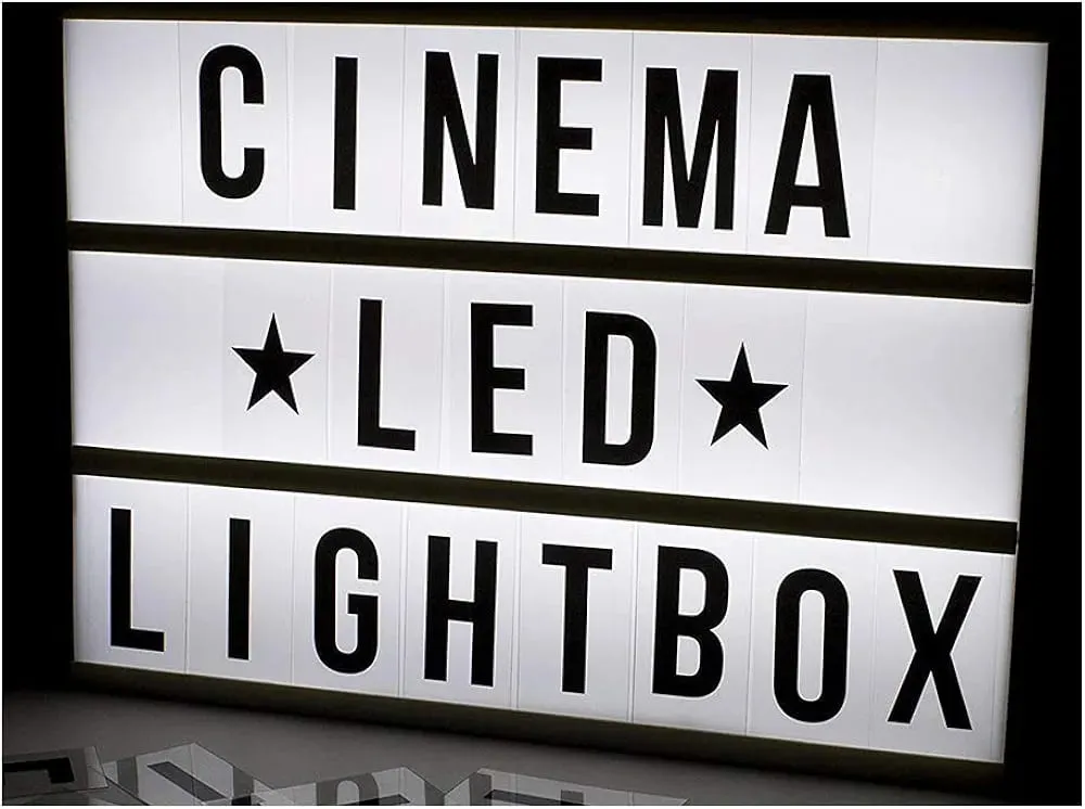 Cinematic 3D Light Box - 96 Letters -  A4 Size (Select From Drop Down)