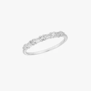 Cluster Baguette Ring Silver