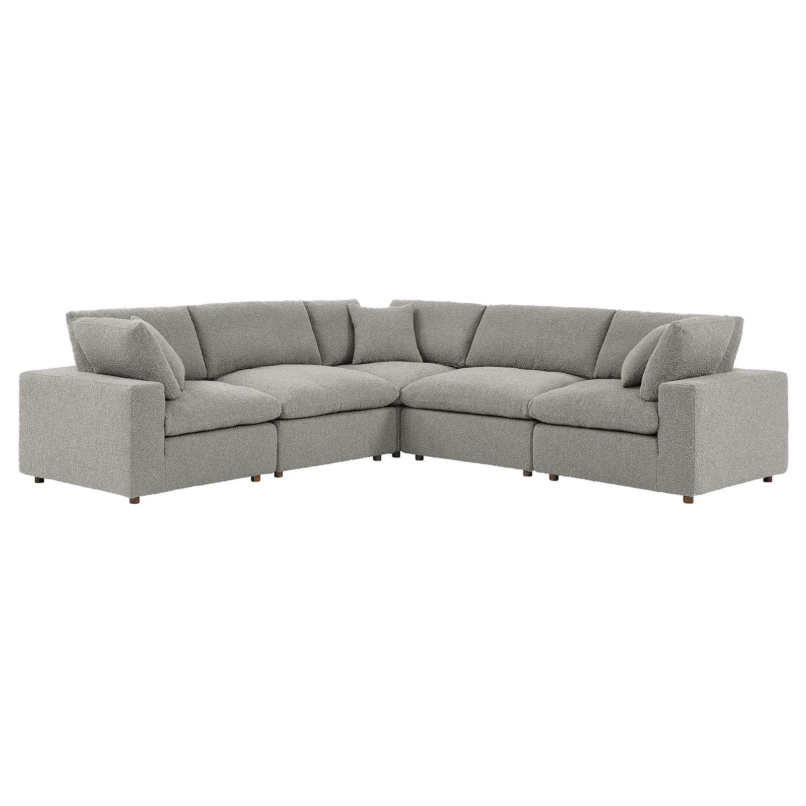 Commix Down Filled Overstuffed Boucle 5-Piece Sectional Sofa by Modway