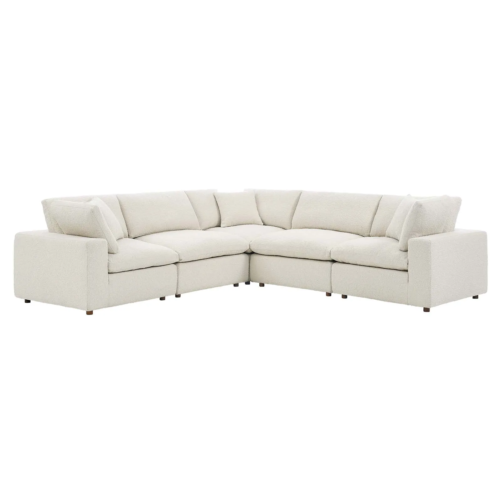 Commix Down Filled Overstuffed Boucle 5-Piece Sectional Sofa by Modway