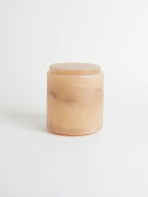 Cont L with Lid in Tabac Alabaster