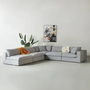 COSMIC - Grey Fabric Modular Sectional (5 piece)