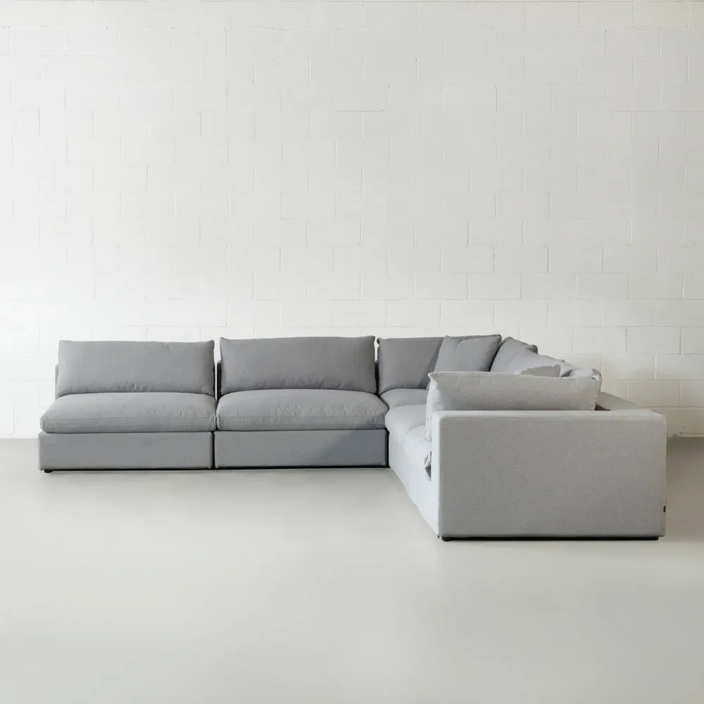 COSMIC - Grey Fabric Modular Sectional (5 piece)