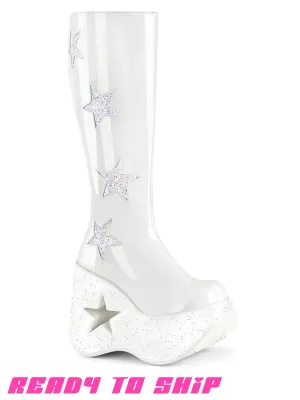 DEMONIA DYNAMITE 218 BOOTS - WHITE