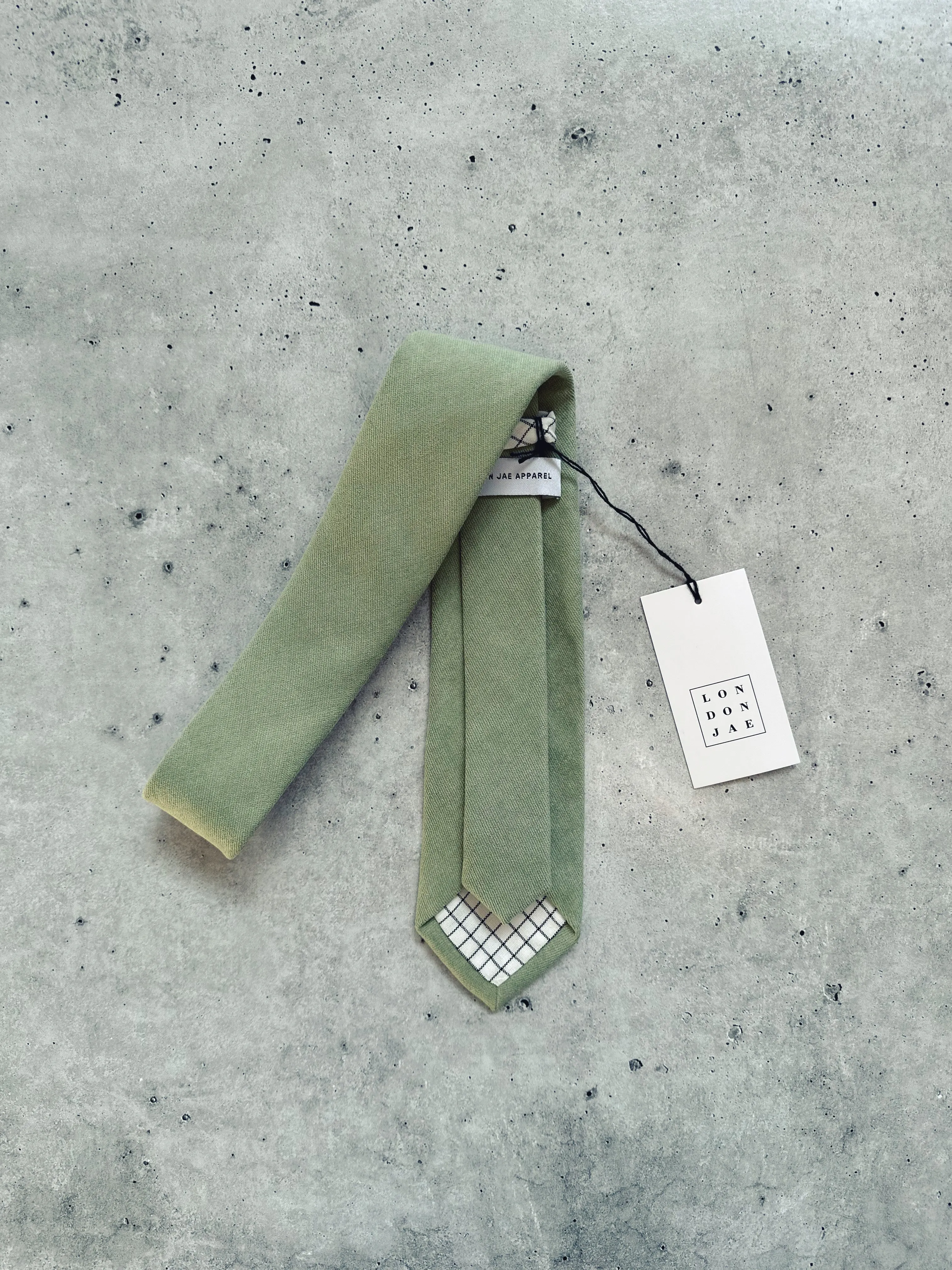 Dusty Sage Green Cotton Neck Tie