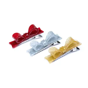 Glitter Bow Ties Alligator Clips (Set of 3)