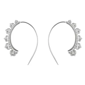 Half Lotus Hoops in Silver