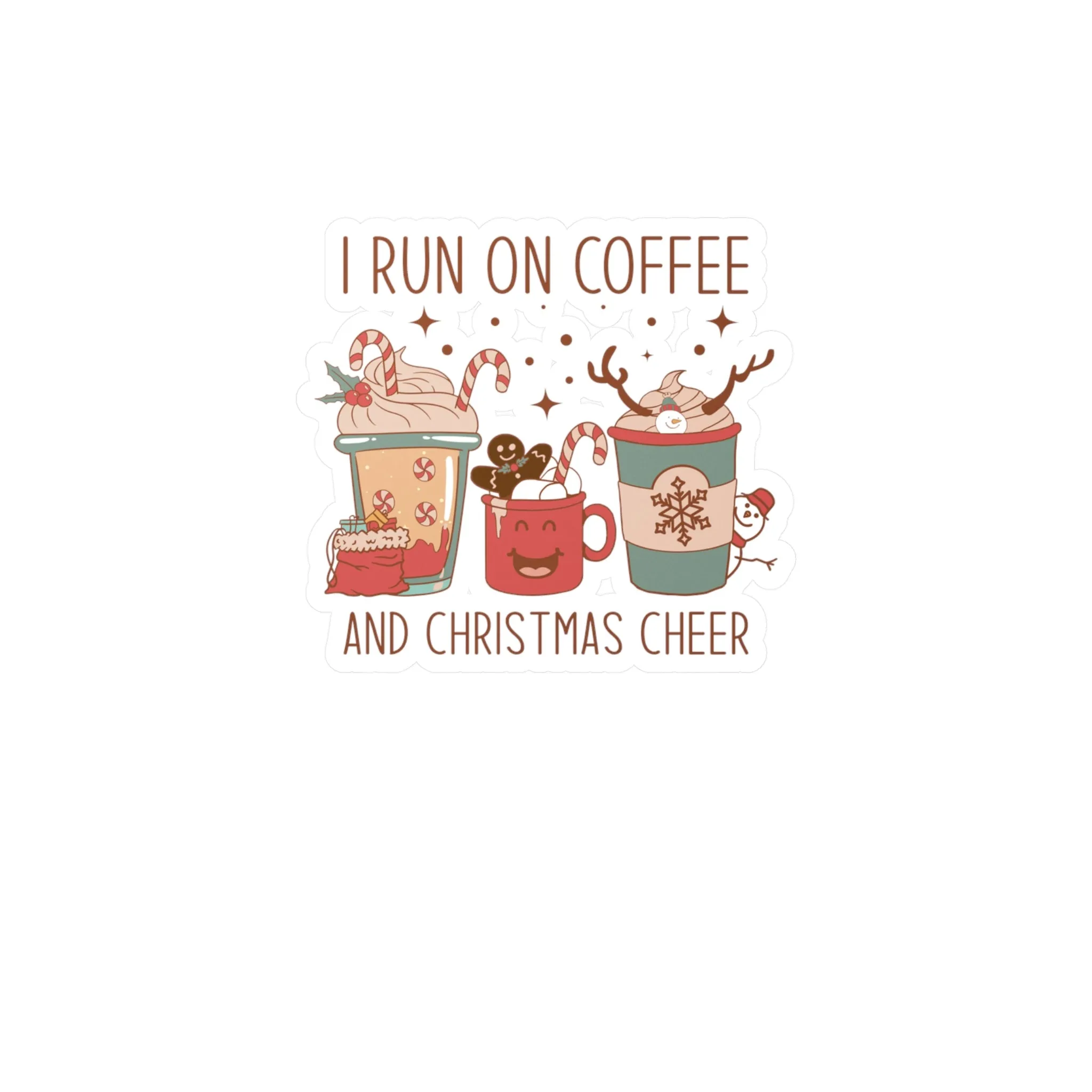 I run on Coffee - Kiss-Cut Vinyl Decals