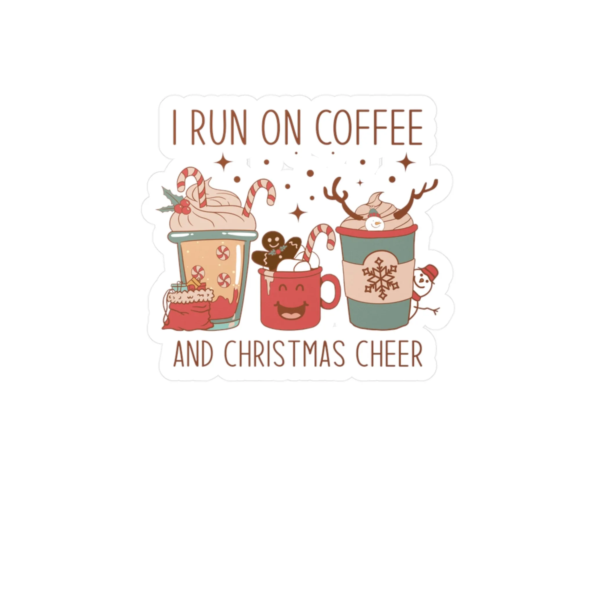 I run on Coffee - Kiss-Cut Vinyl Decals