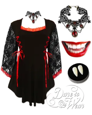 Immortal Vampire Costume with Anastasia Top, Scarlet