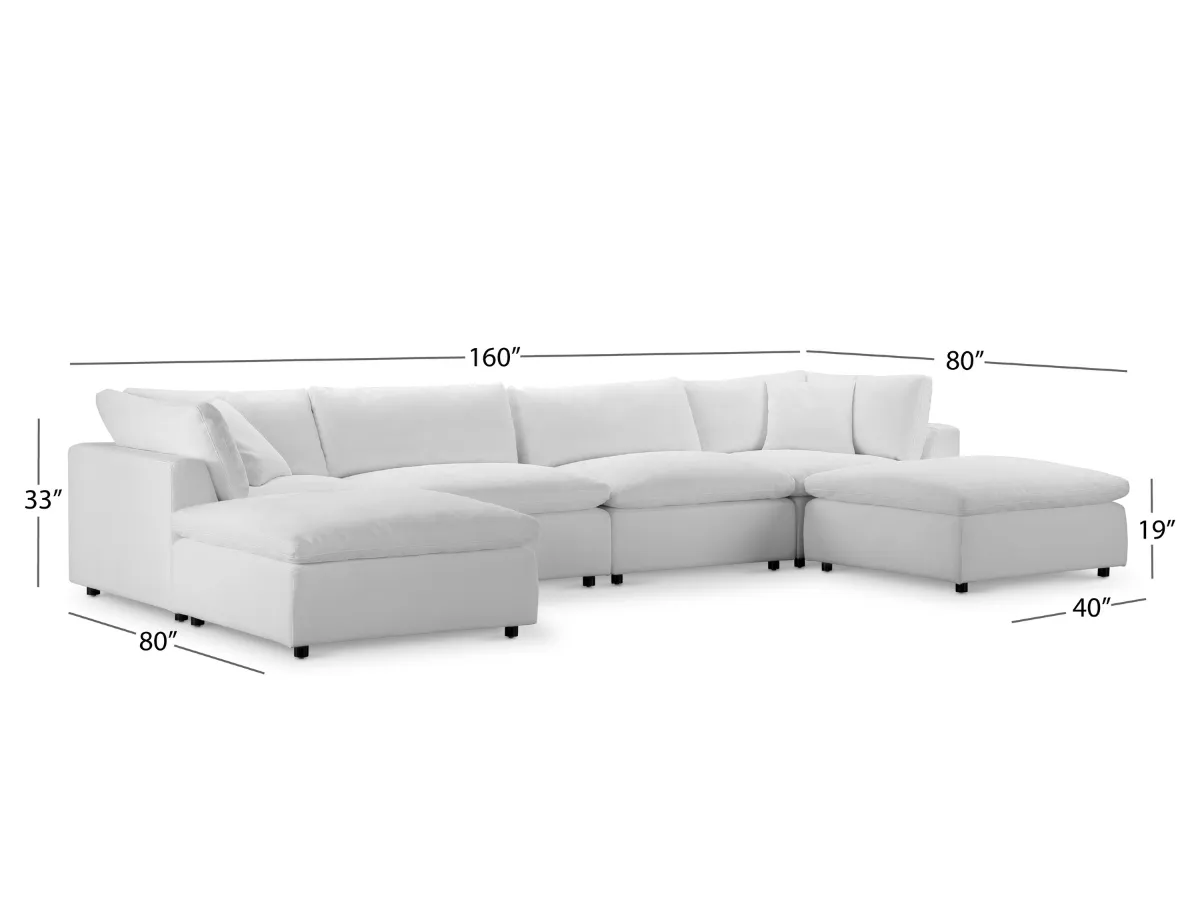 JoJo Fletcher Luxe Feather and Down 6-pc U-Shaped Sectional Set