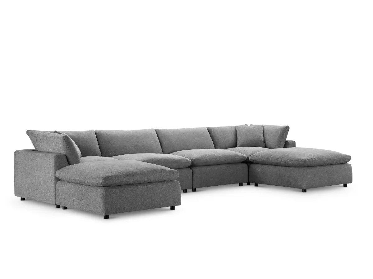 JoJo Fletcher Luxe Feather and Down 6-pc U-Shaped Sectional Set