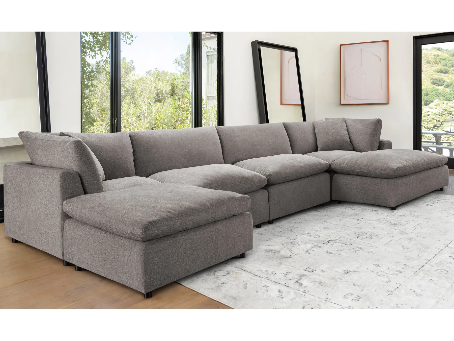 JoJo Fletcher Luxe Feather and Down 6-pc U-Shaped Sectional Set