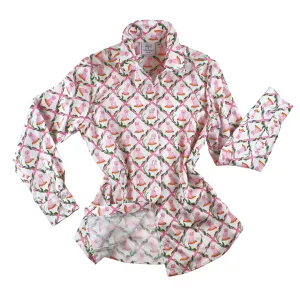 Ladies Classic Shirt in Willa Heart Pink Dog Print