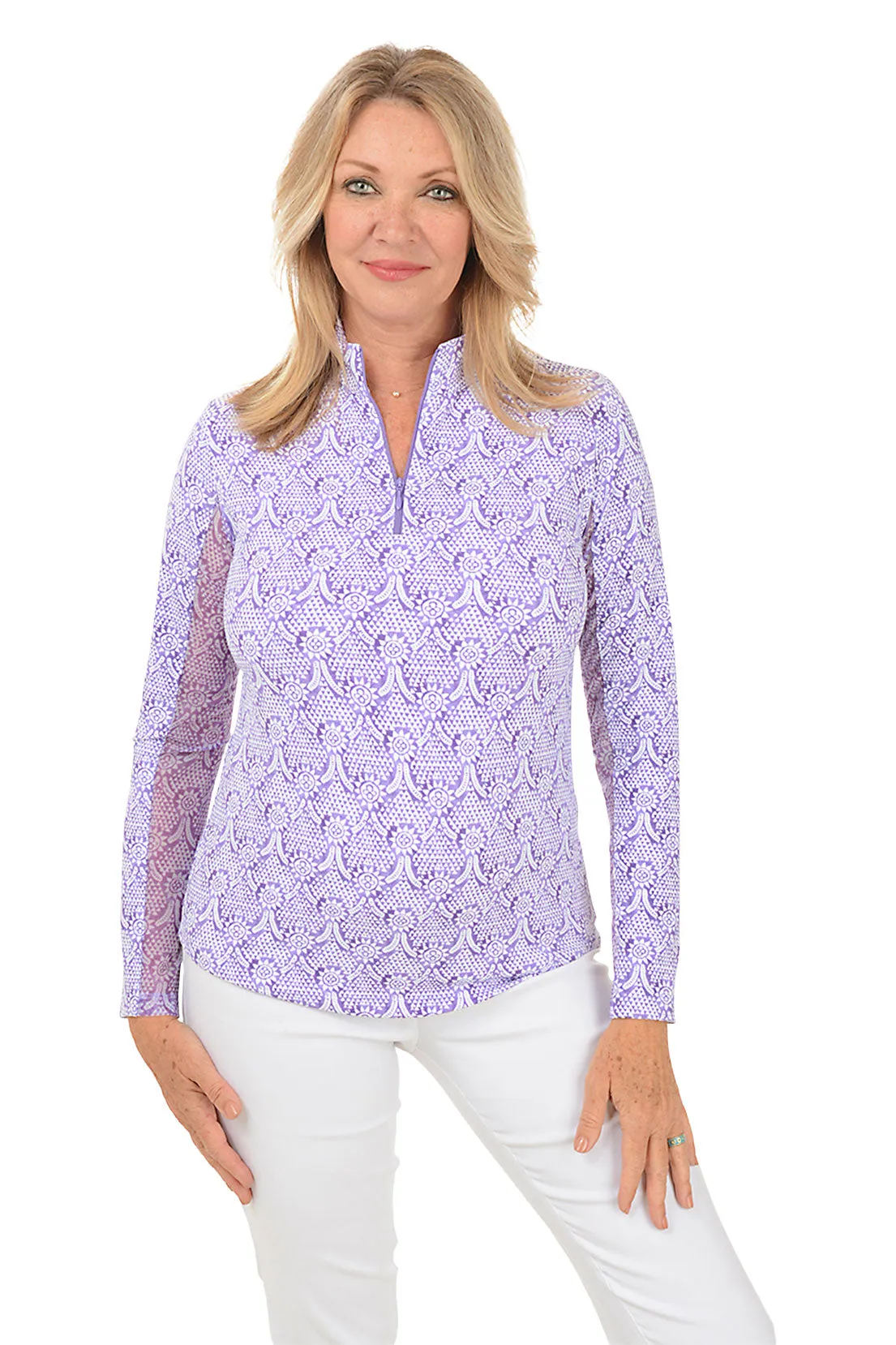 Lavender Leslie Sunflower UPF50  Sun Shirt