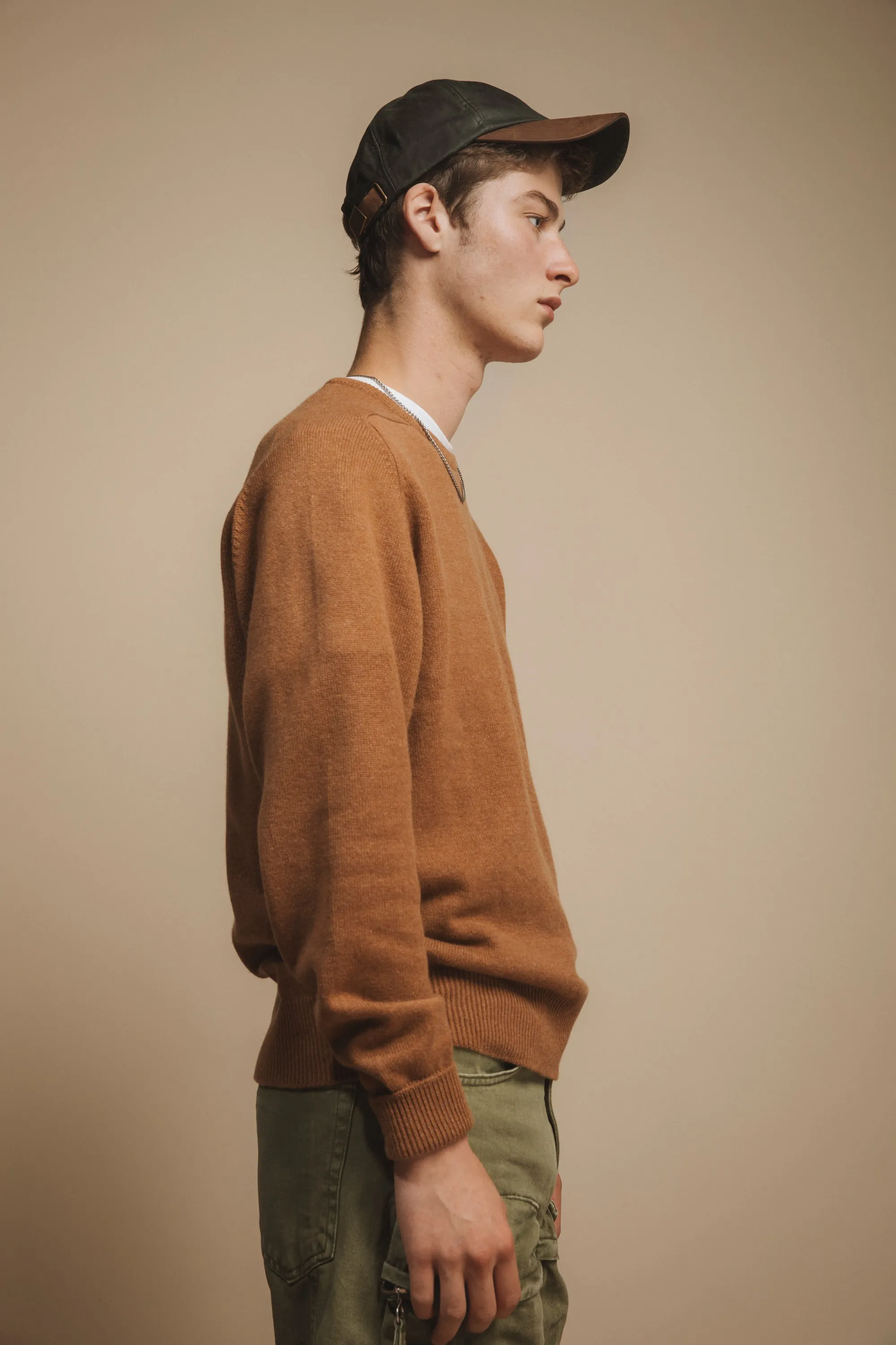 Made in Scotland Melrose Cashmere Crew Neck Jumper - Vicuna