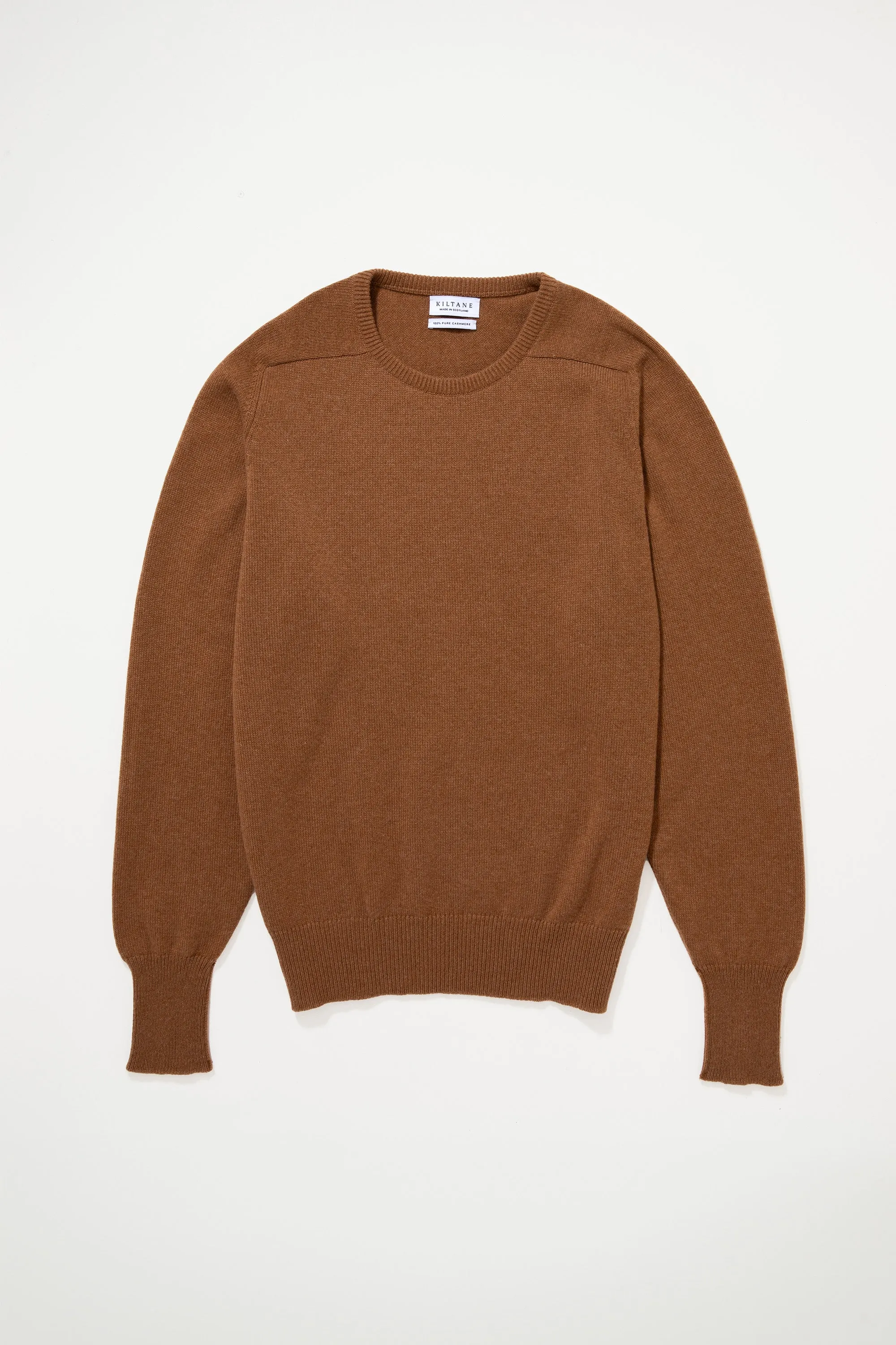 Made in Scotland Melrose Cashmere Crew Neck Jumper - Vicuna