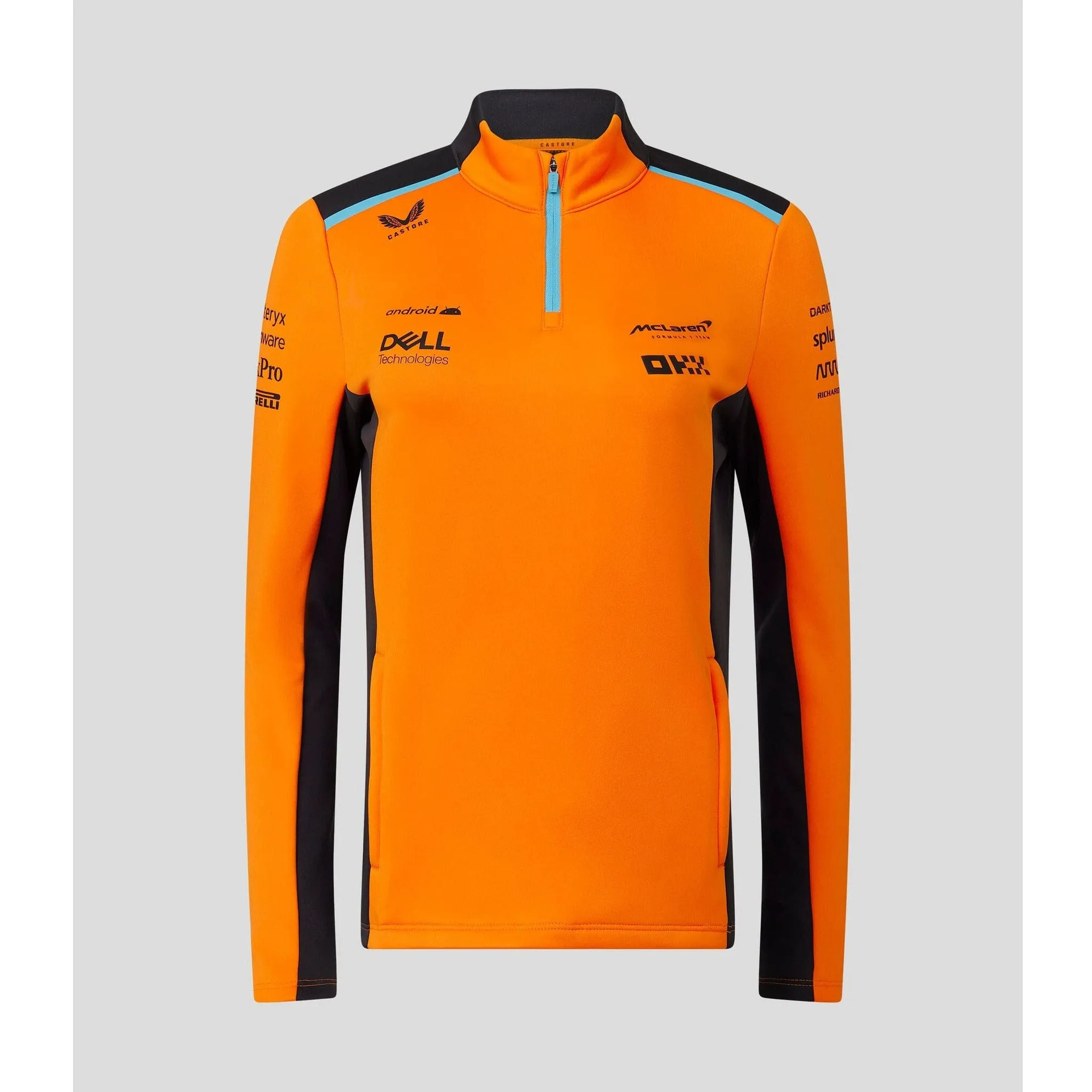 McLaren F1 Women's 2023 Team Quarter Zip Midlayer Jacket- Papaya