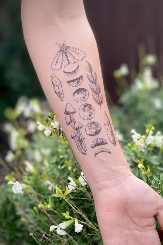 moon magic temporary tattoo