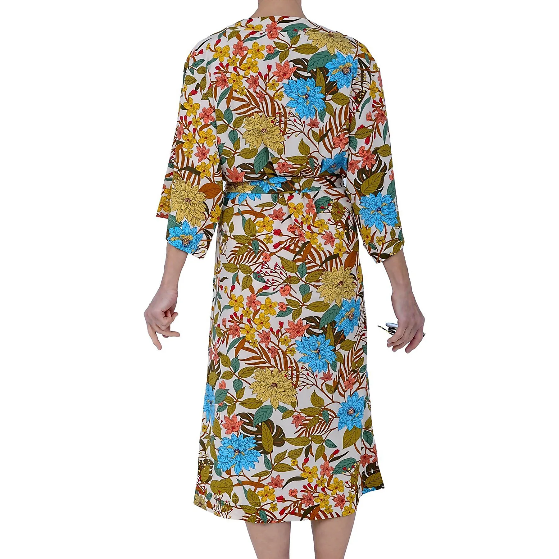 Multi-color Floral Long Robe