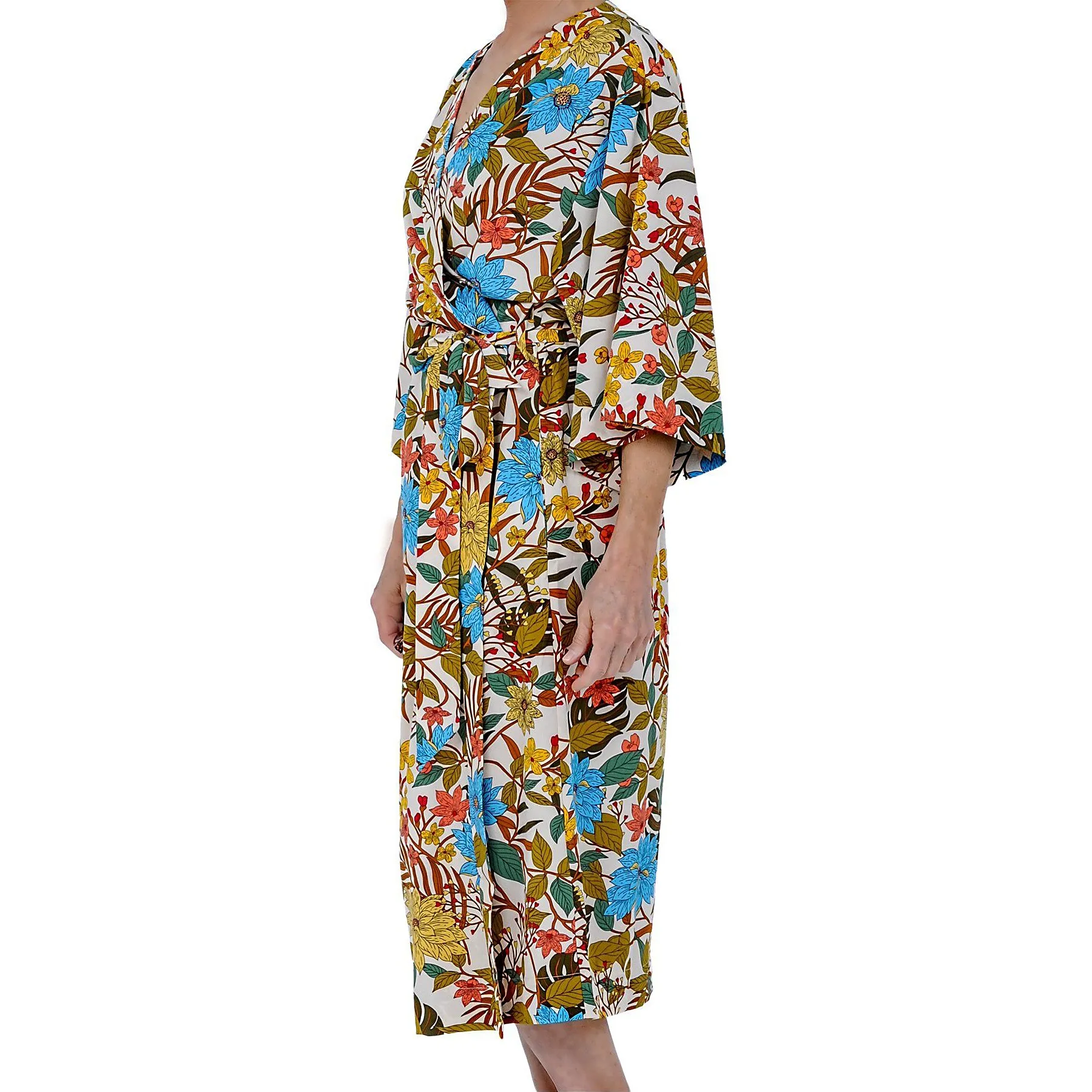 Multi-color Floral Long Robe