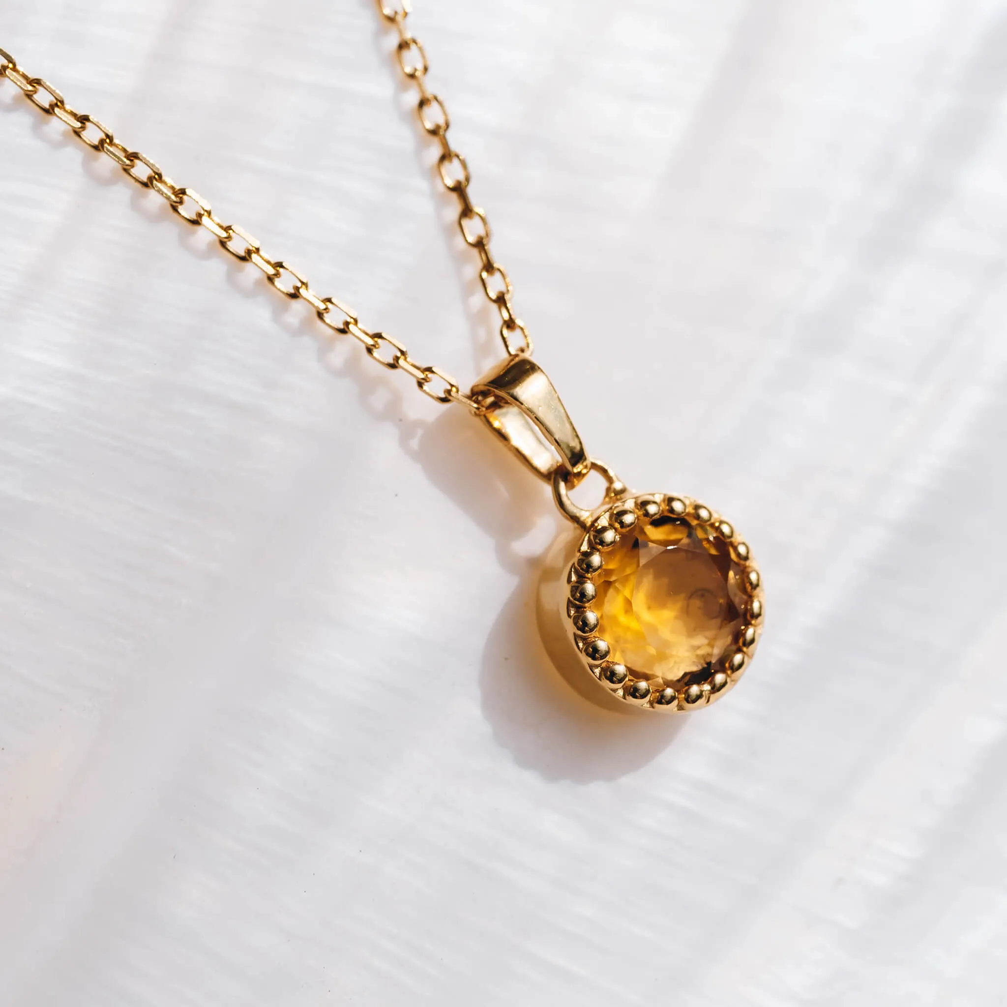 November Birthstone Necklace - Citrine