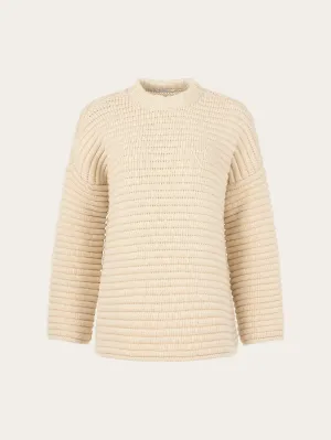 oversized structure long sleeved knit - Buttercream