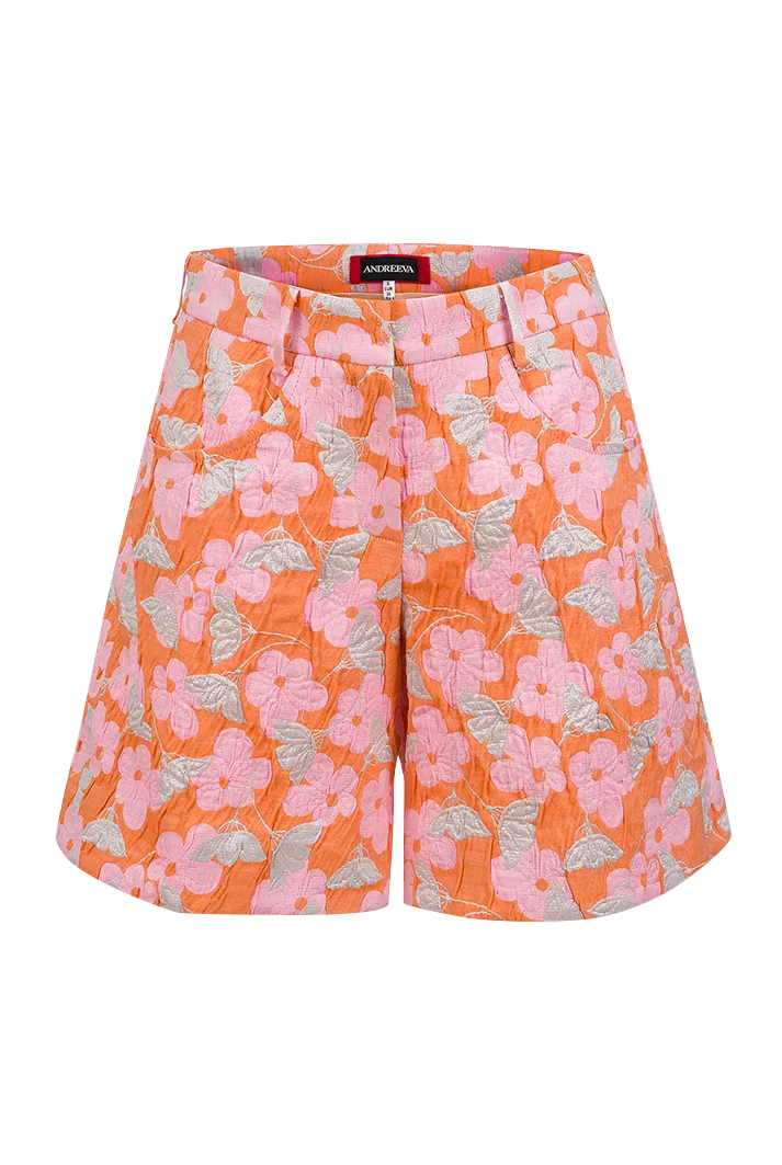 Pink Jaquard Shorts