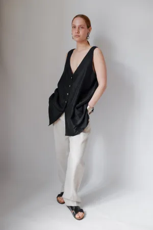 PURE SILK VINTAGE LONG VEST TOP