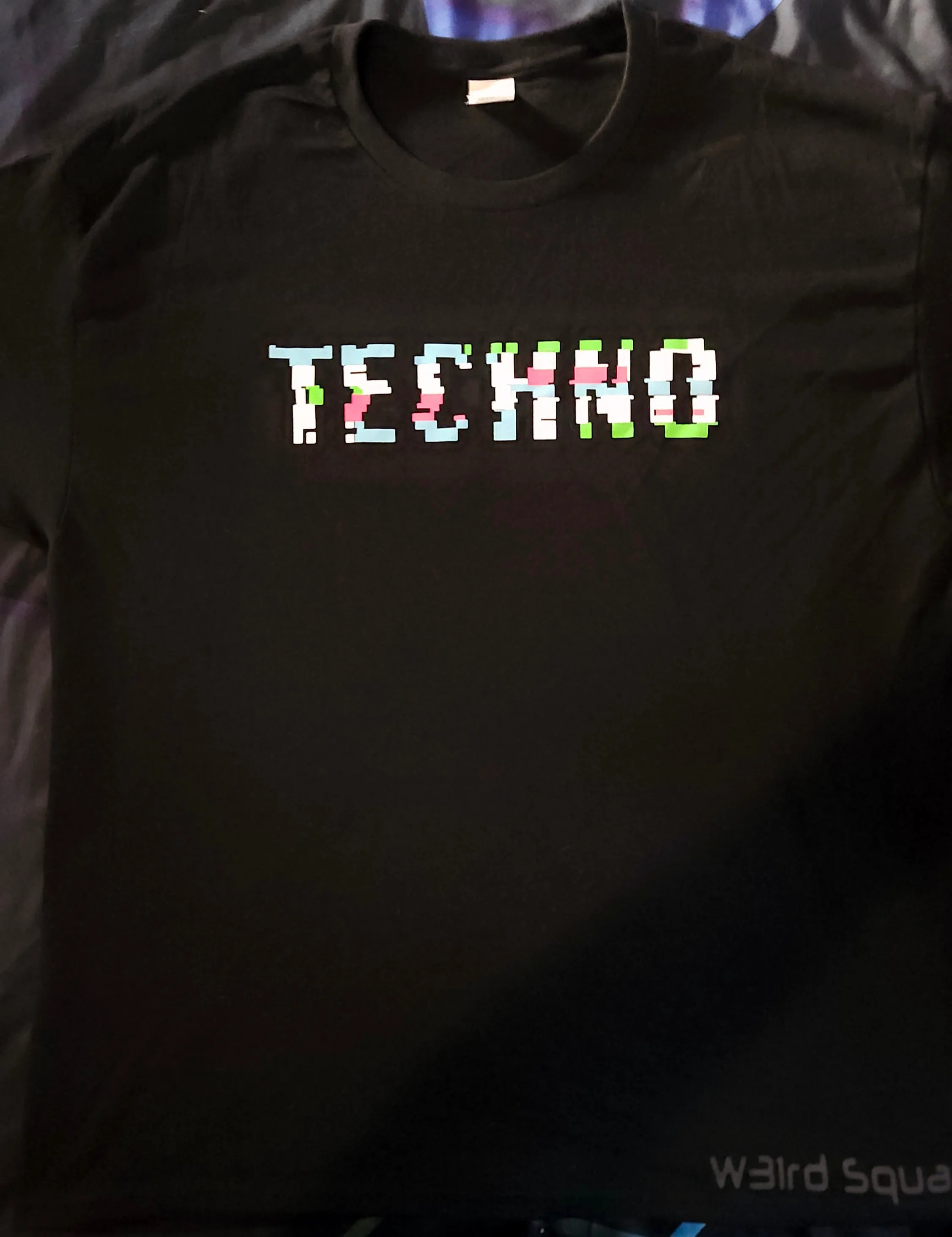 Reflective Glitch Techno T Shirt